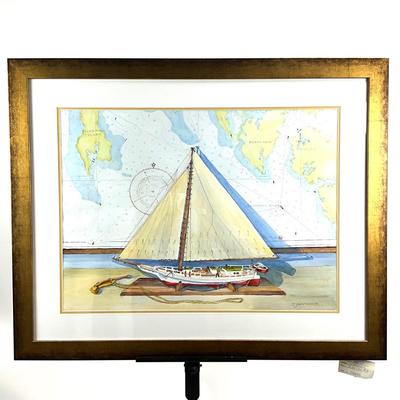 1013 Original Watercolor "Skipjack" by Virginia Perram