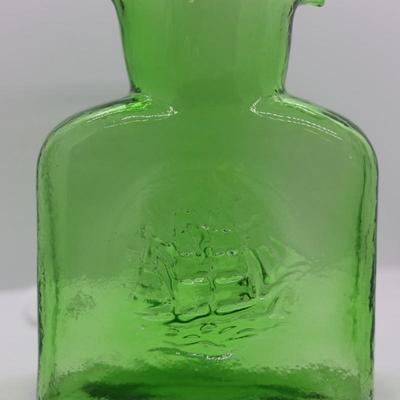 Kanawha Green Glass Double Spout Ship Carafe