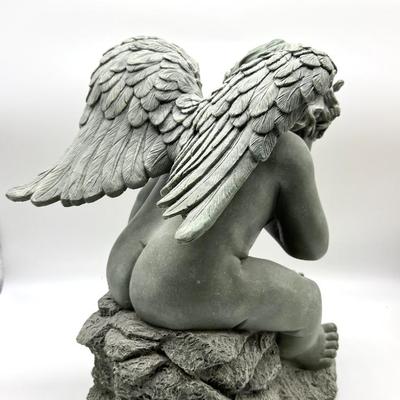 CHERUB Shushing Frog Resin Statue