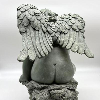 CHERUB Shushing Frog Resin Statue