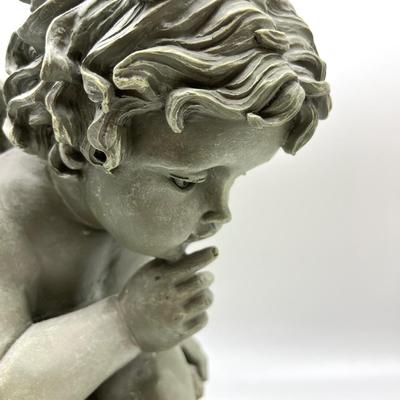 CHERUB Shushing Frog Resin Statue