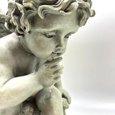 CHERUB Shushing Frog Resin Statue