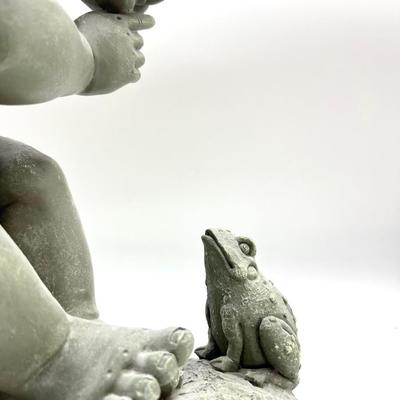 CHERUB Shushing Frog Resin Statue