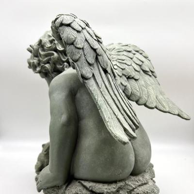 CHERUB Shushing Frog Resin Statue