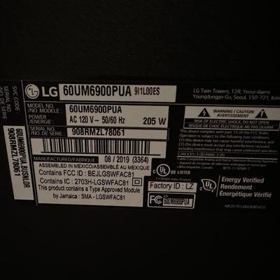 60" LG Flatscreen TV with Remote