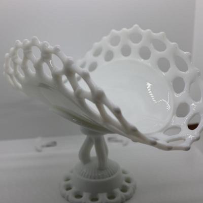 Milk Glass Banana/Fruit Stand