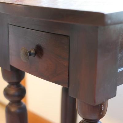 Dark Solid Wood One Drawer Stand