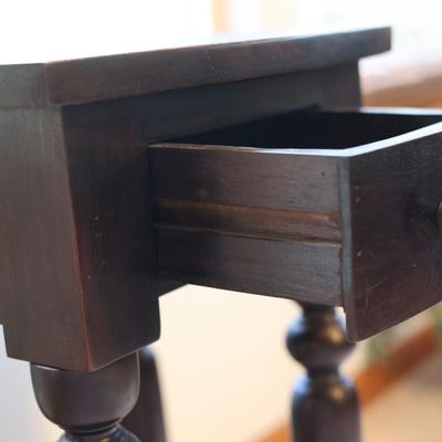 Dark Solid Wood One Drawer Stand