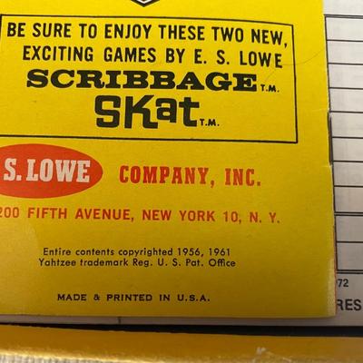 Vintage Yahtzee Game