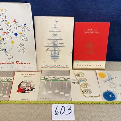 Vintage 1953 Cruise Menus