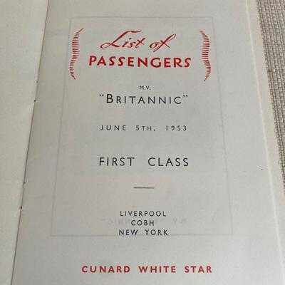 Vintage 1953 Cruise Menus
