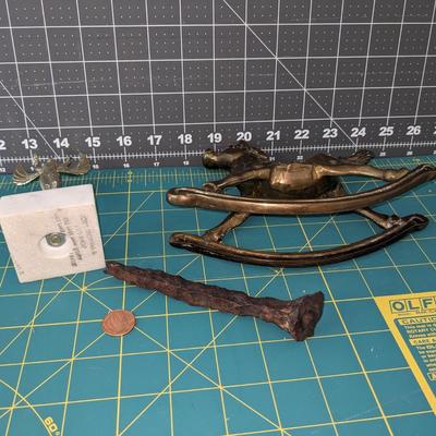 Home DÃ©cor Misc. Brass Rocking Horse + old nail