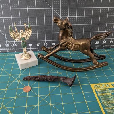 Home DÃ©cor Misc. Brass Rocking Horse + old nail