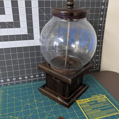 Vintage Carousel Wooden Peanut â€œnutsâ€ Dispenser Machine Glass Globe Man Cave Retro