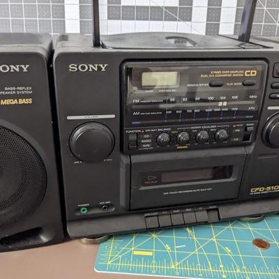 Sony Boombox Cfd-510 CD Player Tape Player
