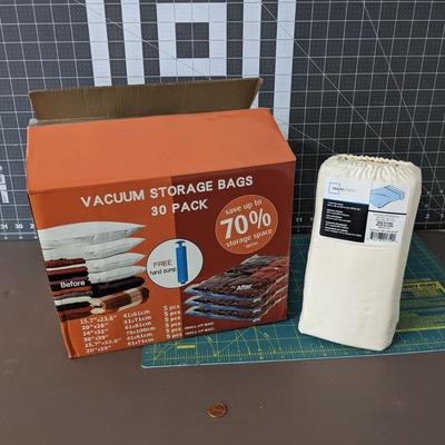Vacpack Space Saver Bags + Twin Flat Sheet
