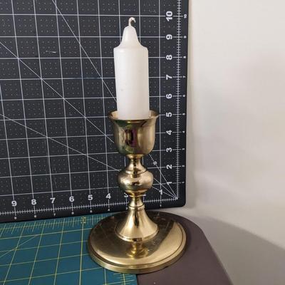 Brass Candle Holder, Bag and Cards