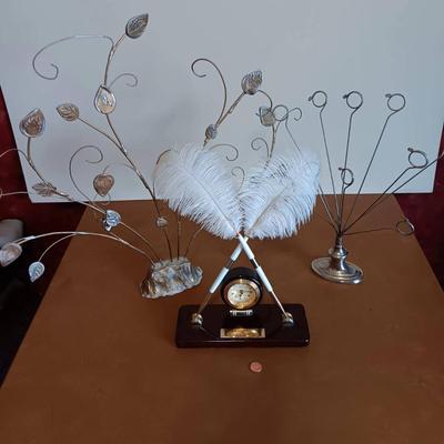 Wedding Feather Pen Stand Holder Wedding Reception Party Table DÃ©cor+ Metal Sculpture Picture Holder +