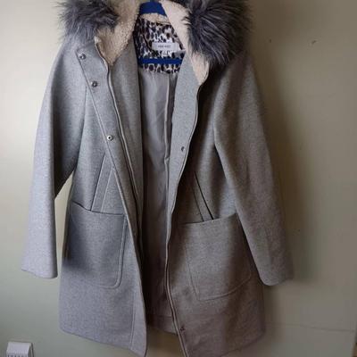 Nine West XL Women's Hooded Coat With Faux Fur