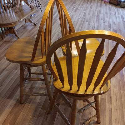 Oak Solid Wood Wooden Kitchen Bar Counter Swivel Chair Stool 3