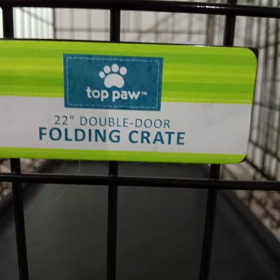 Top Paw 22" Double Door Folding Crate