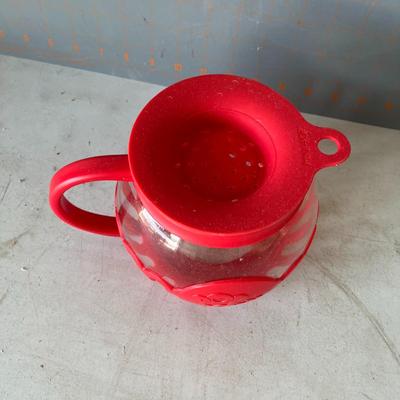 Table Glass Microwave Popcorn Popper, Red