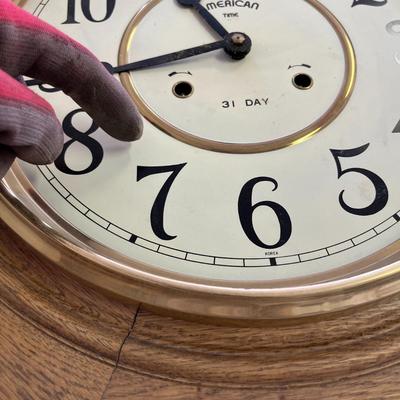 Wooden Wall Clock REgulator (missing glass) American