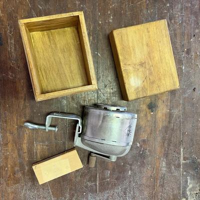 Pencil Sharpener & Wooden Box