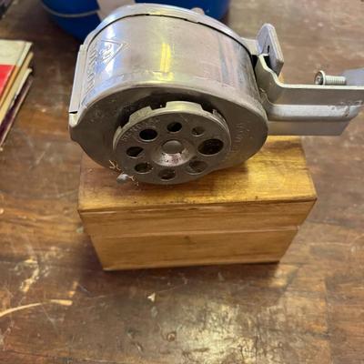 Pencil Sharpener & Wooden Box