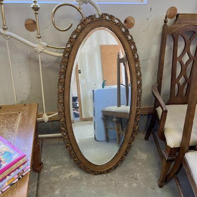 Antique Oval Gold Frame Mirror