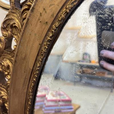 Antique Oval Gold Frame Mirror