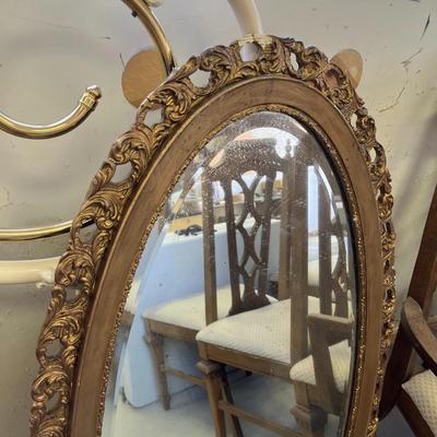 Antique Oval Gold Frame Mirror