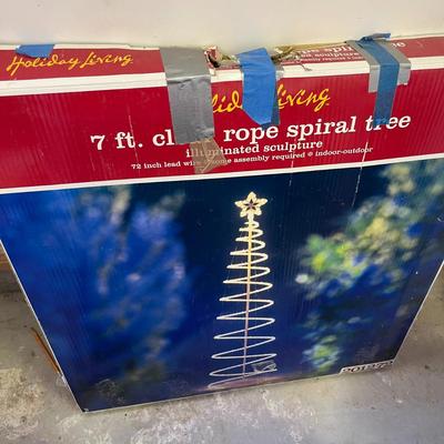 2 Clear Spiral Trees & 1 Blue Rope Tree - 7ft Solido Tring - Indoor/Outdoor