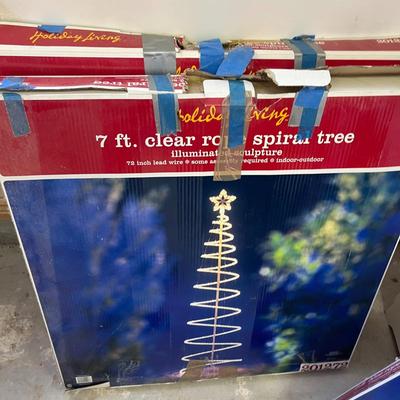 2 Clear Spiral Trees & 1 Blue Rope Tree - 7ft Solido Tring - Indoor/Outdoor