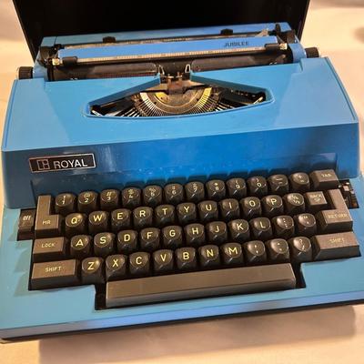 Vintage 70â€™s Royal Blue Typewriter