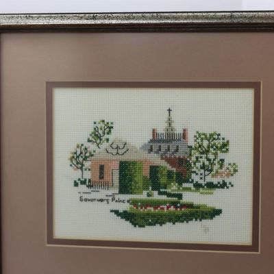 Framed Cross Stitch of Governor's Palace