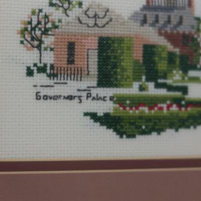 Framed Cross Stitch of Governor's Palace