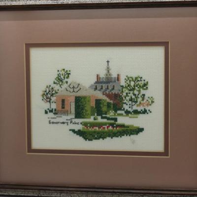 Framed Cross Stitch of Governor's Palace