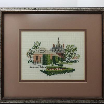 Framed Cross Stitch of Governor's Palace