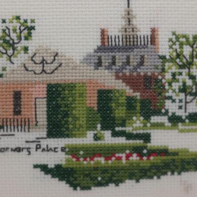 Framed Cross Stitch of Governor's Palace