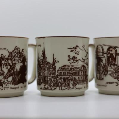 D.H. Holmes Vintage New Orleans Coffee Mugs With Original Box (3)