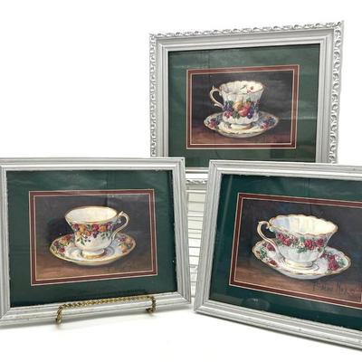 Three BARBARA MOCK Tea Cup Prints