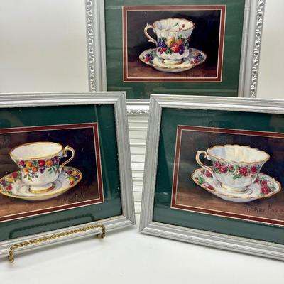 Three BARBARA MOCK Tea Cup Prints