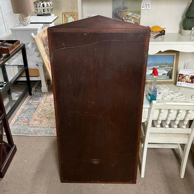 1023 Antique Solid Wood Marquetry Floor Length Mirror
