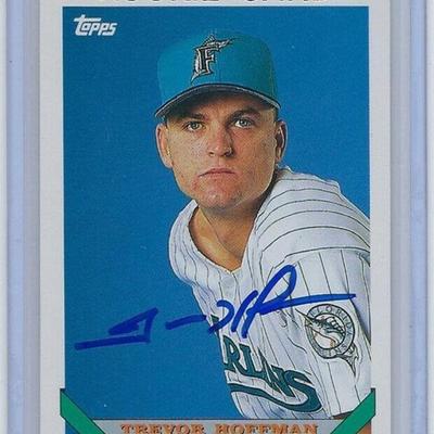 1993 MARLINS Trevor Hoffman signed ROOKIE card Topps