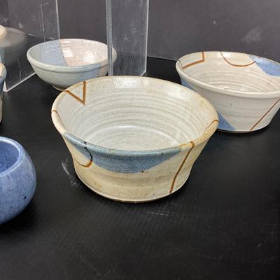 1037 Handmade Pottery Striped Glaze by Virginia Perram