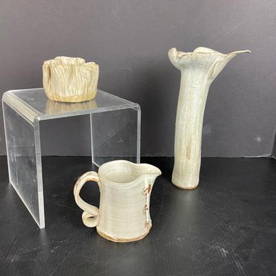 1041 Three Handmade Pottery Pieces by Virginia Perram