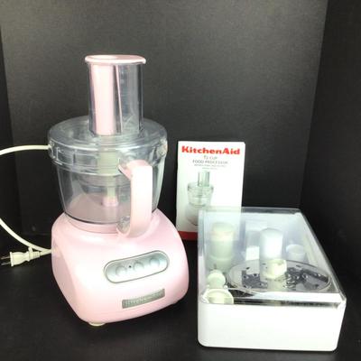 952 Kitchen Aid Pink Food Processor with Attachments and Manuel