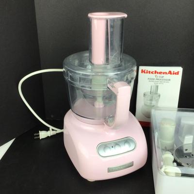 952 Kitchen Aid Pink Food Processor with Attachments and Manuel