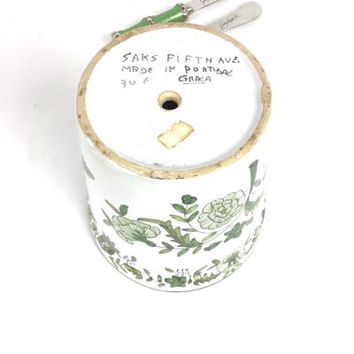 964 Saks 5th Ave Flower Pot with 2 Julia Knight Spreaders